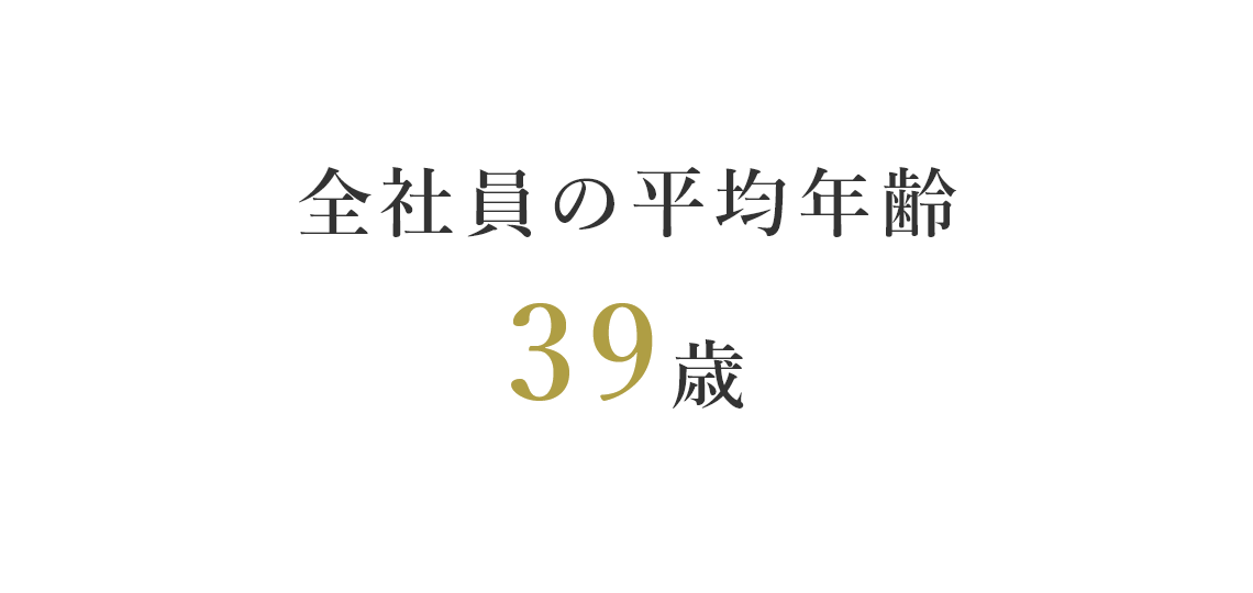 全社員の平均年齢39歳